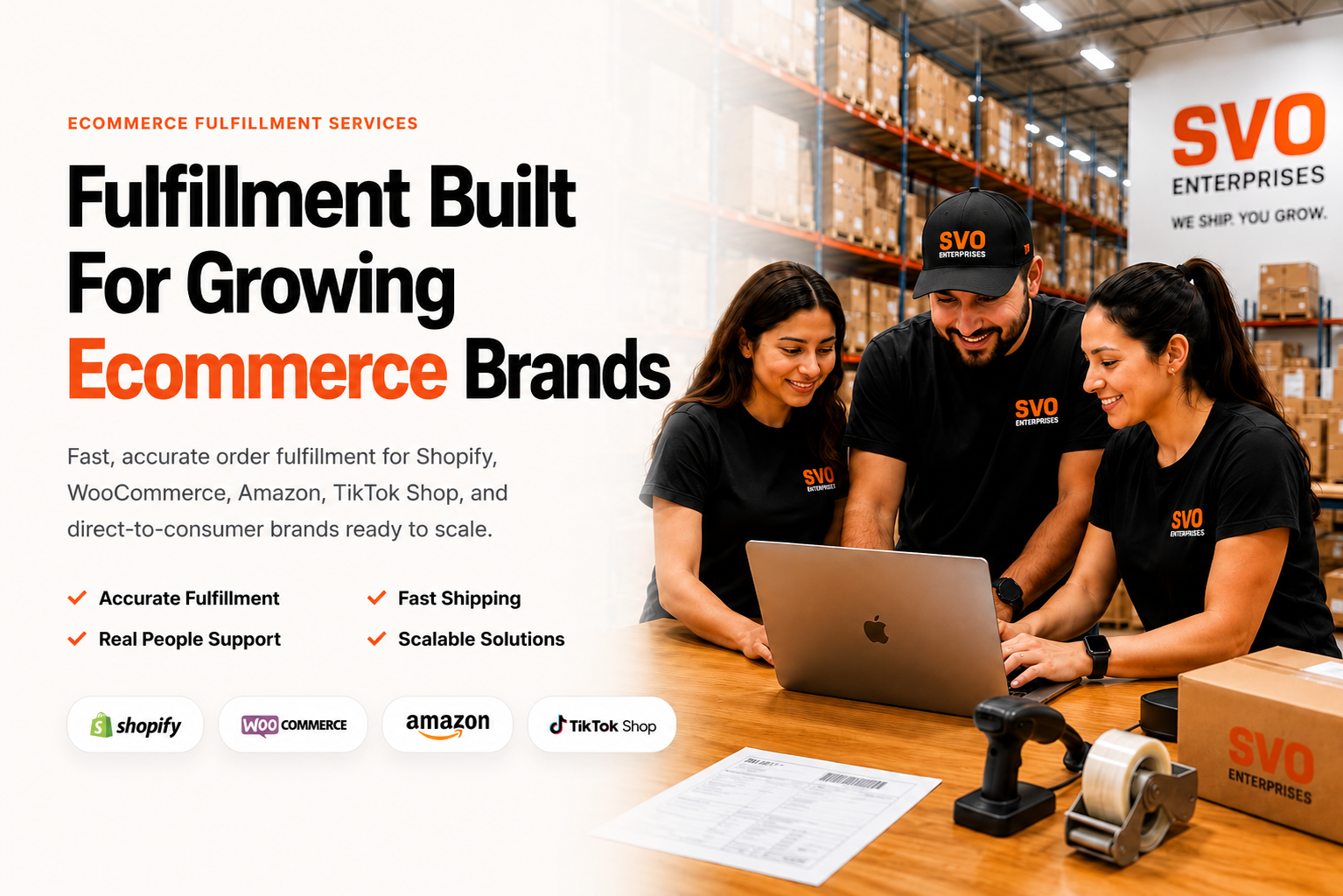 Ecommerce fulfillment services for growing Shopify Amazon TikTok Shop and WooCommerce brands