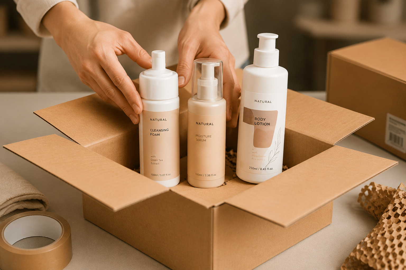 Ecommerce fulfillment and customer order packing.